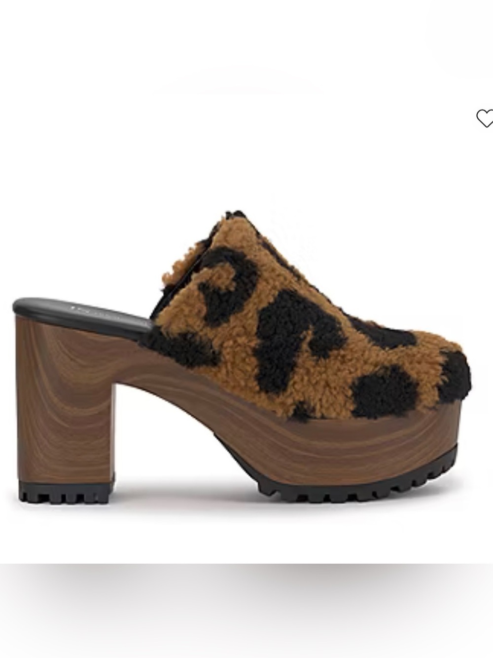 Jessica Simpson Tyvah Womens Round Closed Toe Clogs leopard sherpa size 9.5 NWT